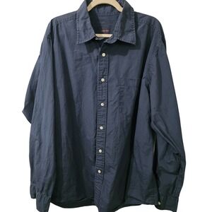 Eddie Bauer Men's Long Sleeve Shirt XL Navy Legend Wash Normcore Granola Gorp